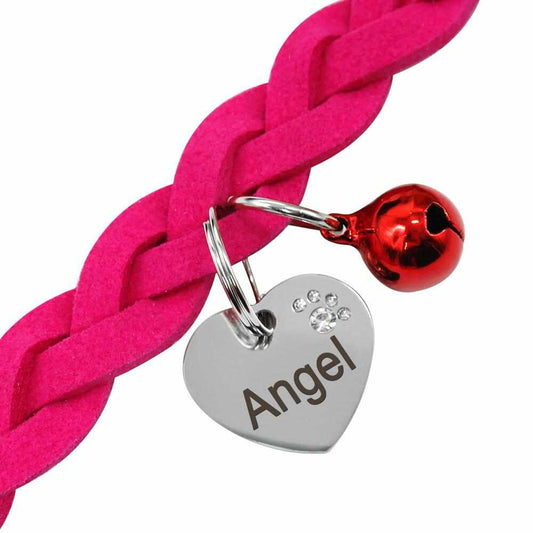 Geflochtenes Hundehalsband aus Wildleder personalisiert