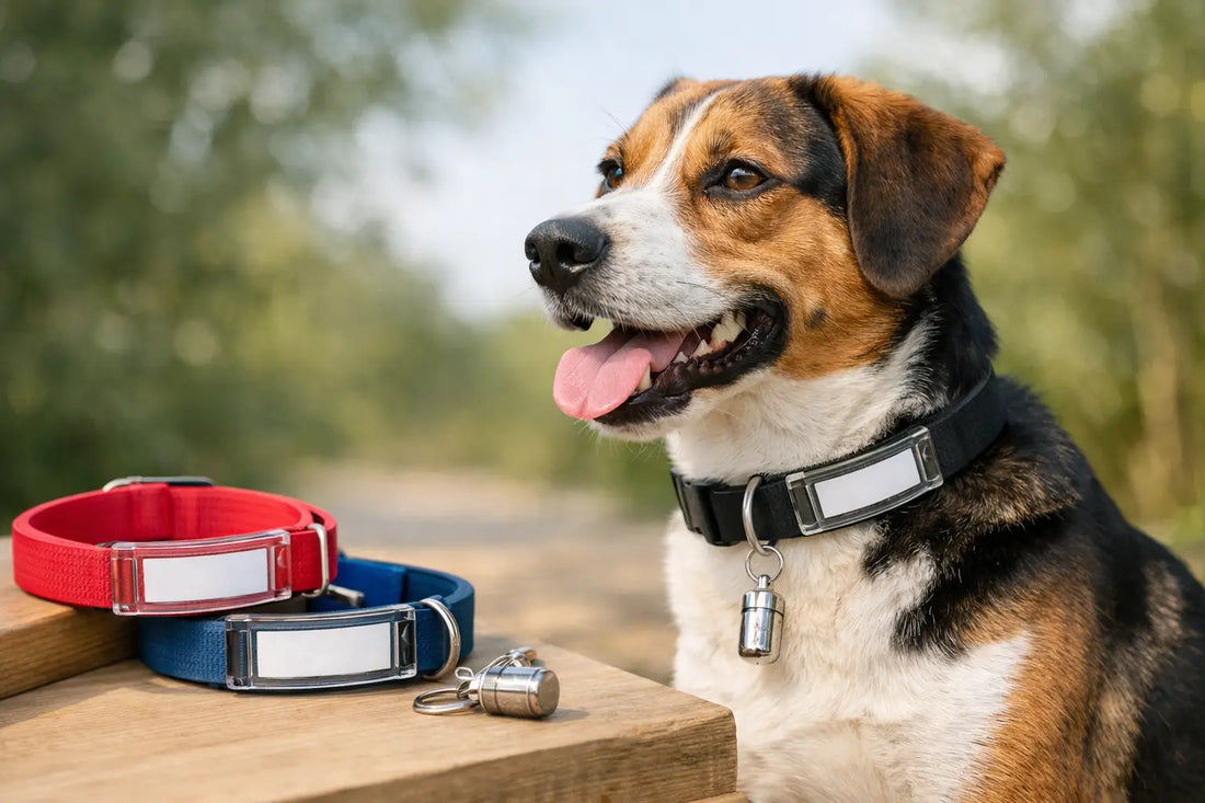 Halsband mit Adressfeld für den Hund wählen