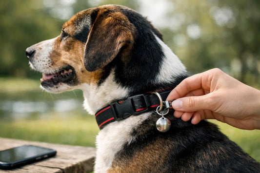 Hundehalsband mit Telefonnummer wählen