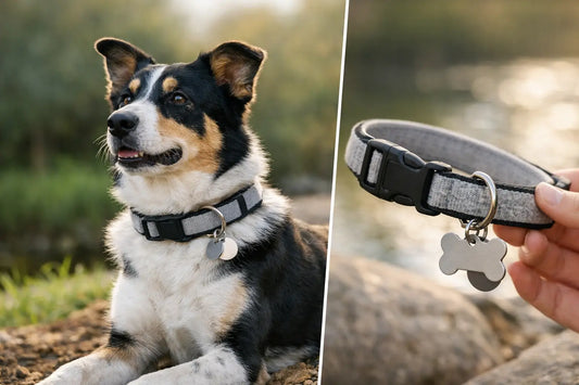 Stoffhalsband mit Namen für Komfort und Sicherheit