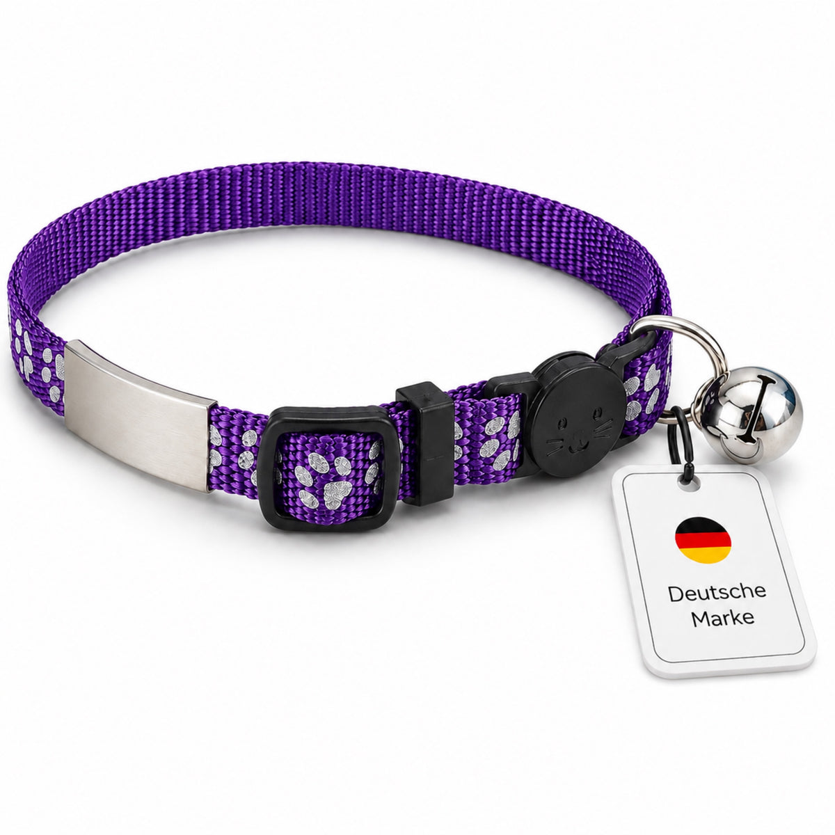 Katzenhalsband mit Name und Telefonnummer graviert