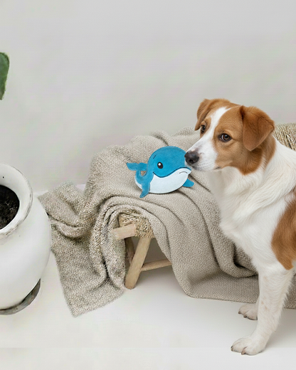 BUDDY. Hundespielzeug aus Leder "Wal"