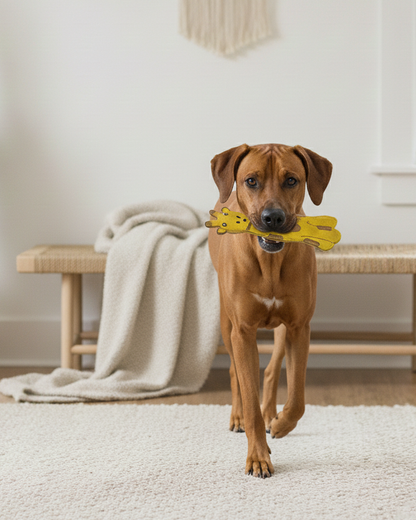 BUDDY. Hundespielzeug aus Leder "Giraffe"