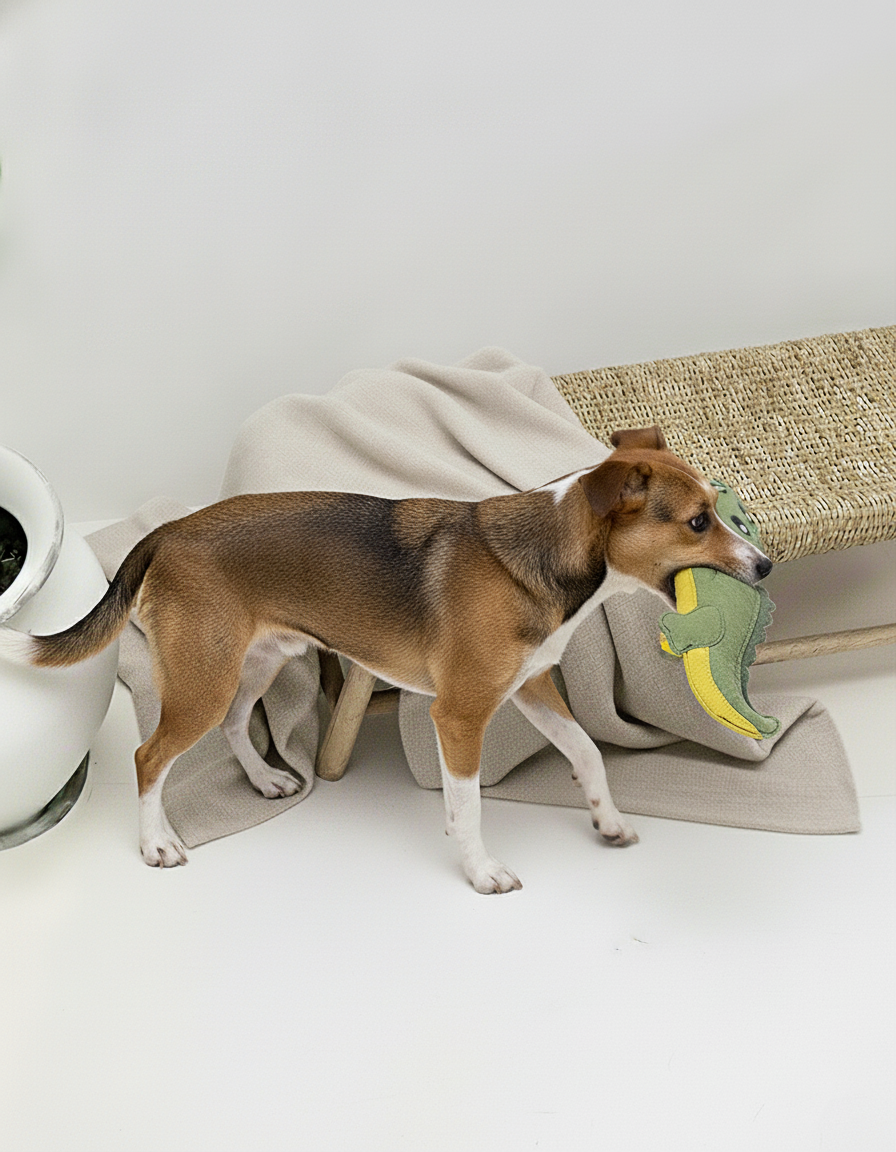 BUDDY. Hundespielzeug aus Leder "großes Krokodil"