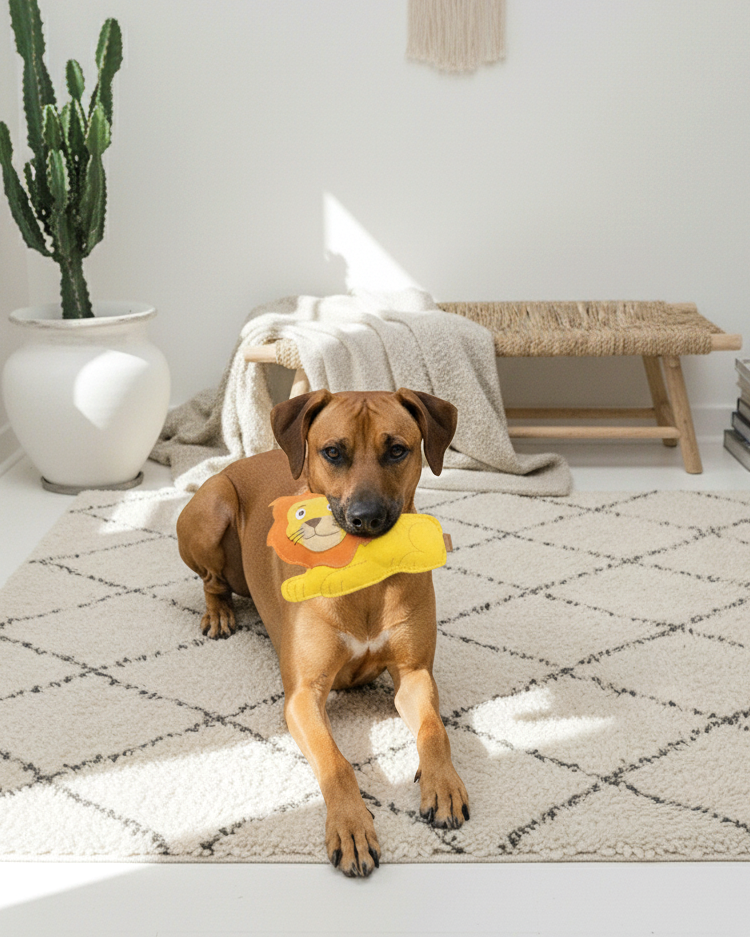 BUDDY. Hundespielzeug aus Leder "Löwe"