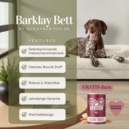 Hundebett Barklay Größe L mit Bouclébezug
