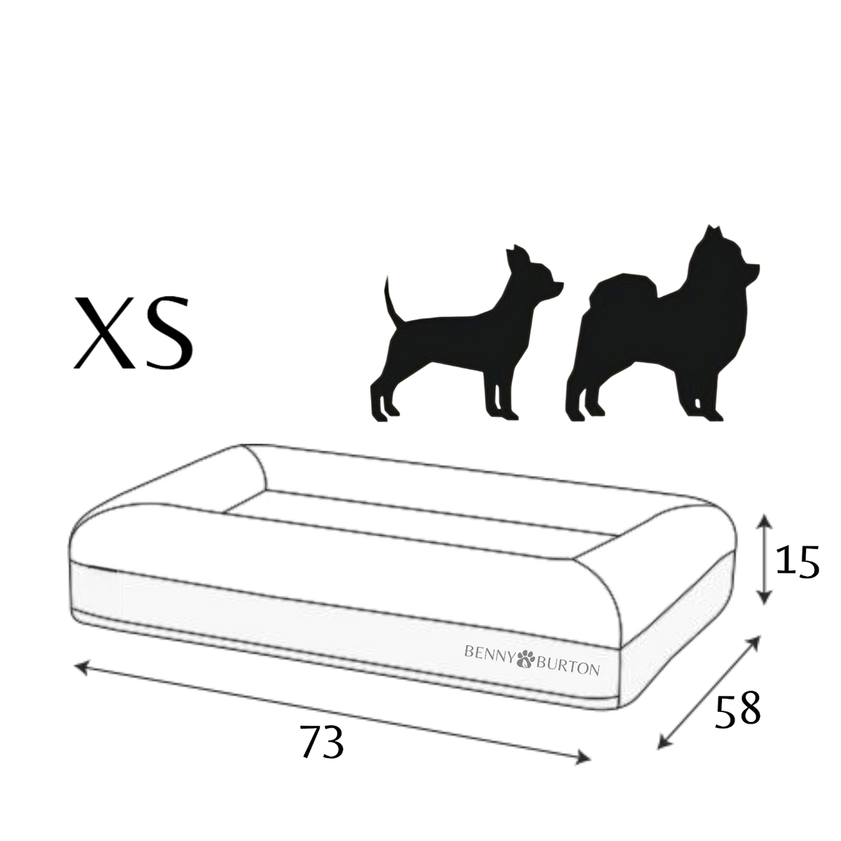 Hundebett Barklay Größe XS mit Bouclébezug