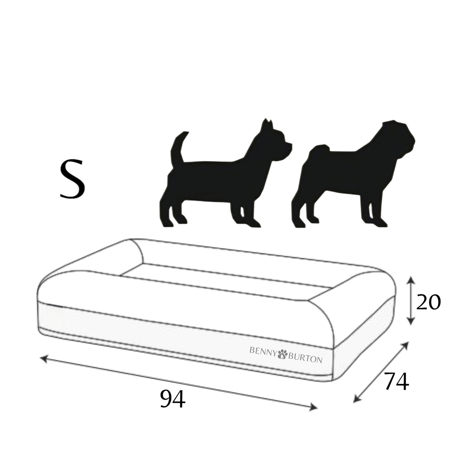 Hundebett Barklay Größe S mit Boucèbezug