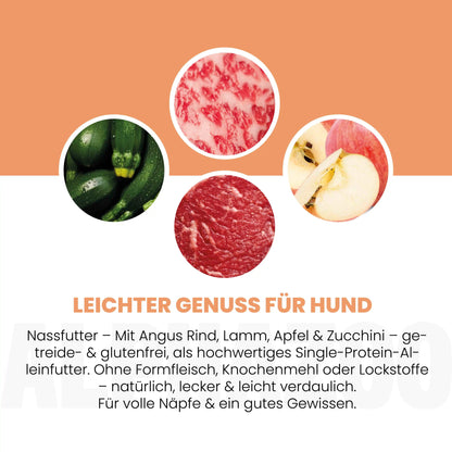 Angus Rind + Lamm Nassfutter für Adult Hunde