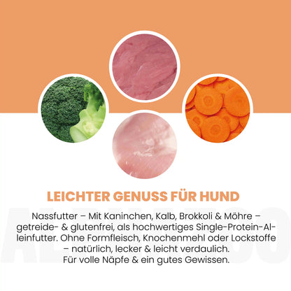 Kaninchen + Kalb Nassfutter für Senior Hunde