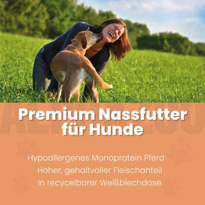 Monoprotein Pferd Nassfutter für Hunde