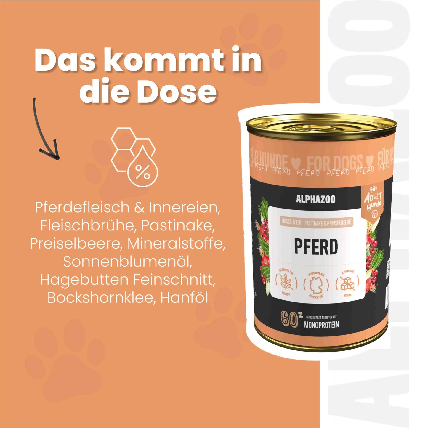 Monoprotein Pferd Nassfutter für Hunde