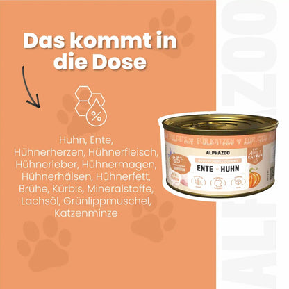 Ente + Huhn Nassfutter für Katze