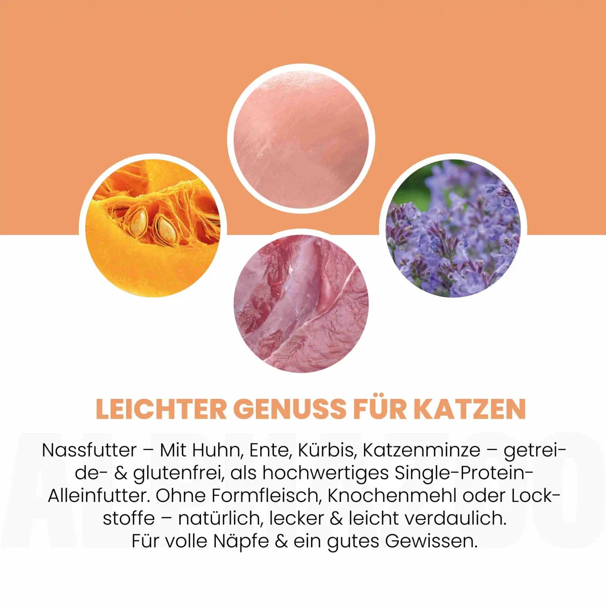 Ente + Huhn Nassfutter für Katze