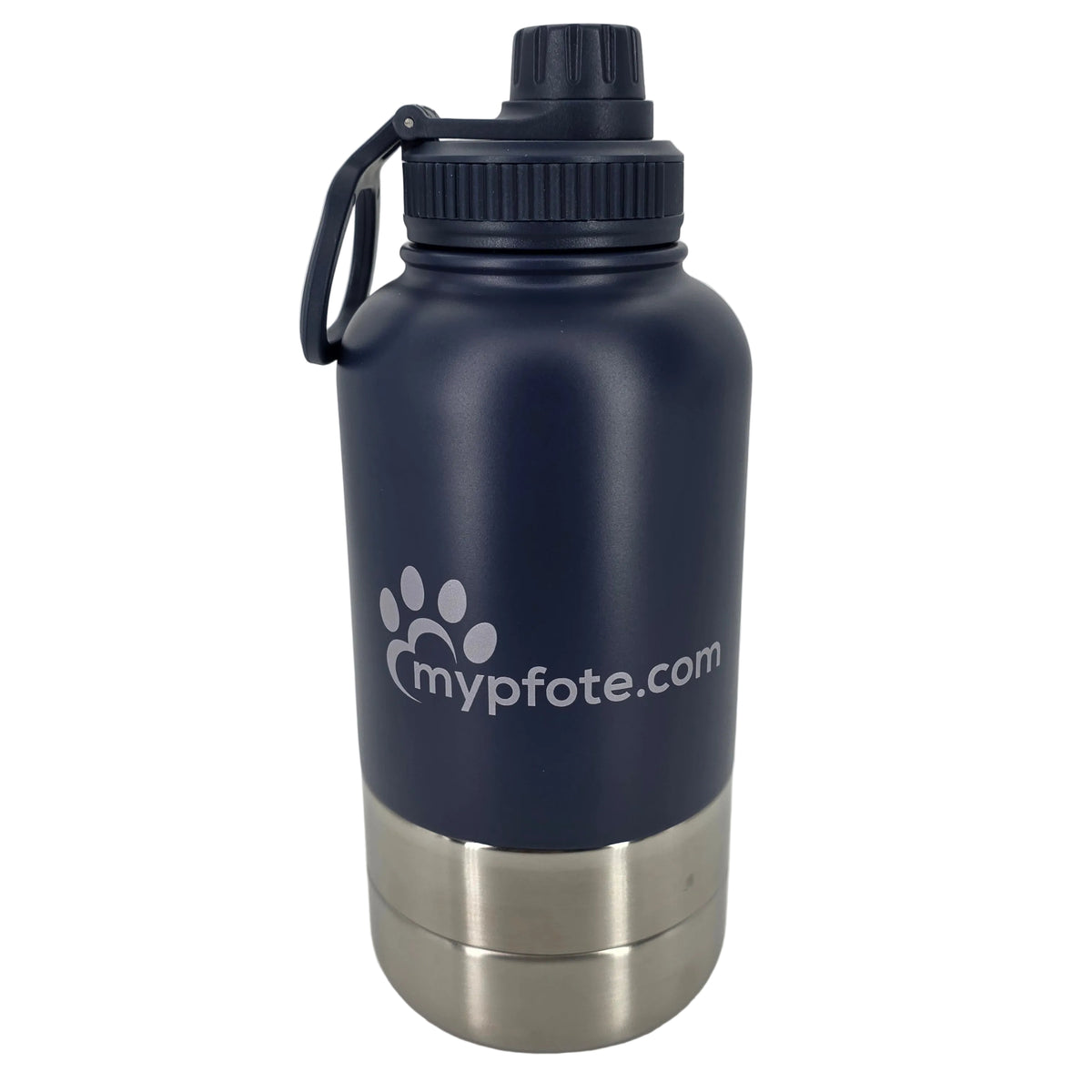 Hunde Trinkflasche 950 ml für unterwegs mit Behälter für Futter,  Farbe Indigo