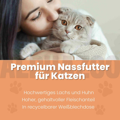 Lachs + Huhn Nassfutter für Katze