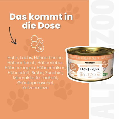 Lachs + Huhn Nassfutter für Katze