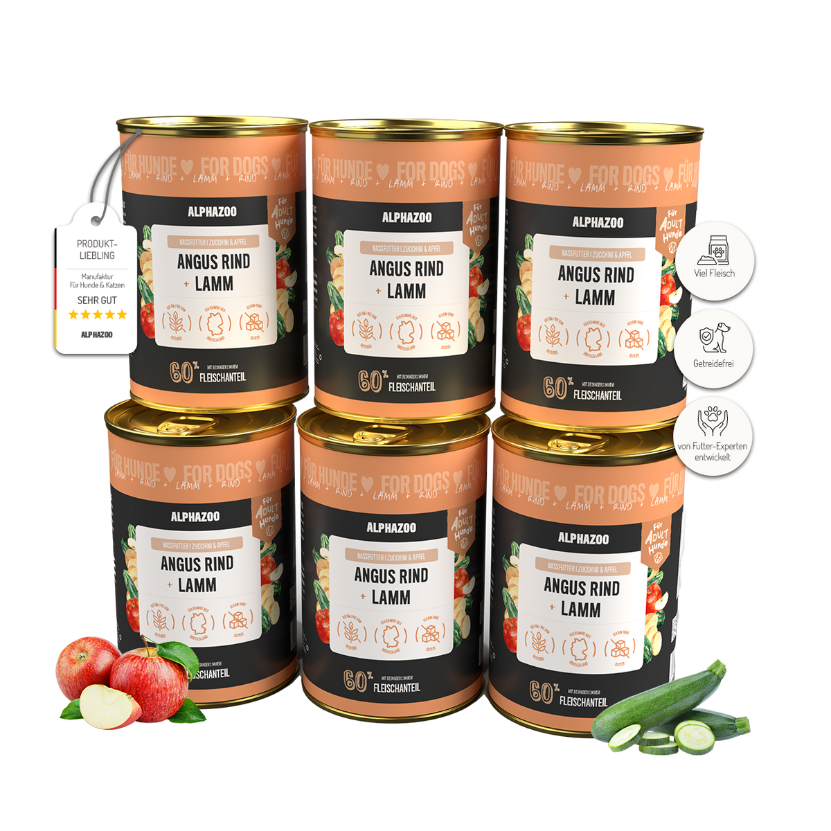 Angus Rind + Lamm Nassfutter für Adult Hunde