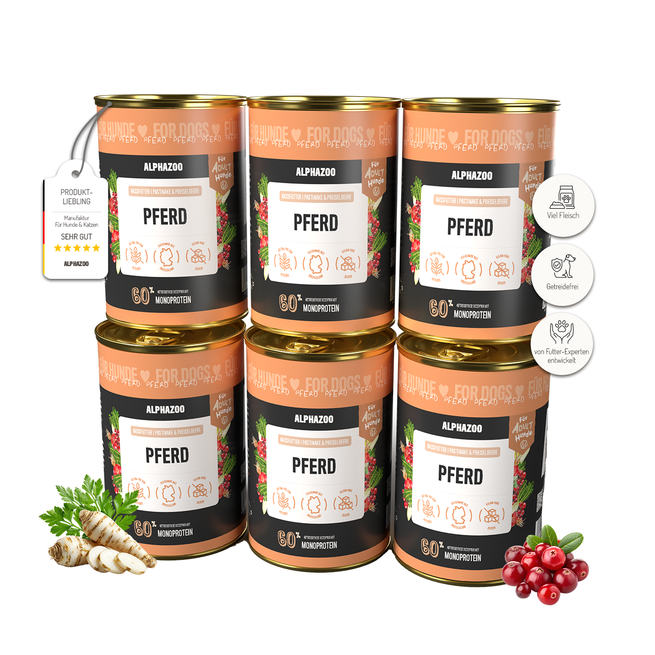 Monoprotein Pferd Nassfutter für Hunde
