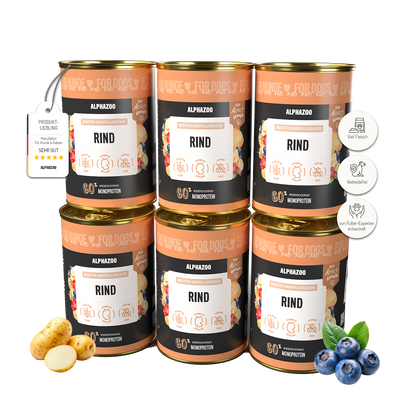 Monoprotein Rind Nassfutter für Hunde