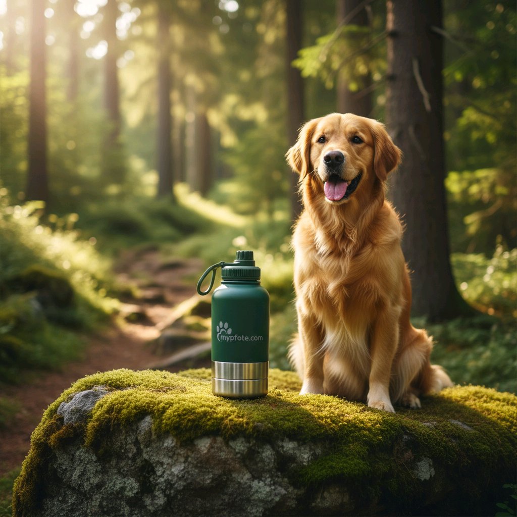 Hunde Trinkflasche, 3-in-1 . Wasser & Futter für unterwegs aus Edelstahl, 950ml