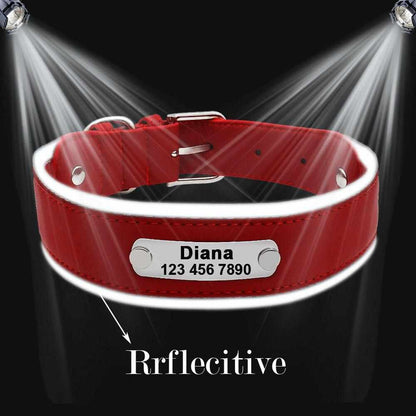 Extra breites personalisiertes Hundehalsband mit reflektierendem Rand