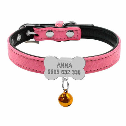 Hundehalsband Leder mit kostenloser Gravur für sehr kleine Hunde