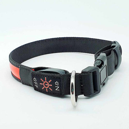 Stabiles Nylon LED Leuchthalsband mit USB Anschluß